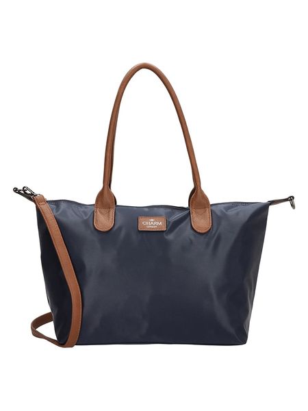 Charm Shopper bag "Buckingham" w kolorze granatowym - 42 x 25 x 15 cm rozmiar: onesize. Niebieskie shopper bag Charm, bez wzorów, z materiału, na ramię, bez dodatków. Za 113,90 zł.