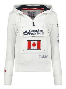 Canadian Peak Bluza "Gyrelle" w kolorze białym rozmiar: XXL. Białe bluzy Canadian Peak, xxl, z aplikacjami, z bawełny, z kapturem. Za 105,88 zł.