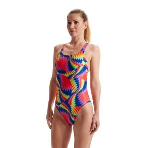 Strój Kąpielowy Speedo Digital Powerback – Czerwony/Niebieski – Rozmiar 30. Czerwone stroje jednoczęściowe Speedo, bez wzorów. Za 199,99 zł.