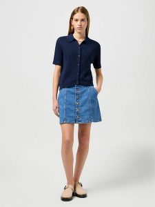 Wrangler Spódnica dżinsowa w kolorze niebieskim rozmiar: S. Niebieskie spódnice Wrangler, s, bez wzorów, mini. Za 140,53 zł.