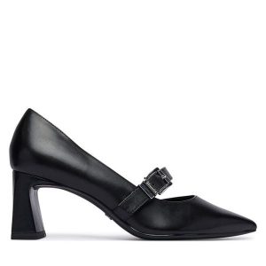 Czółenka Tamaris. Czarne czółenka Tamaris, bez wzorów, bez obcasa, bez zapięcia. Za 409,99 zł.