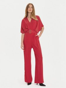 Imperial Kombinezon Y519ISIC Czerwony Regular Fit. Czerwone kombinezony Imperial, l, bez wzorów, z syntetyku, bez kołnierzyka, bez ramiączek. Za 279,99 zł.
