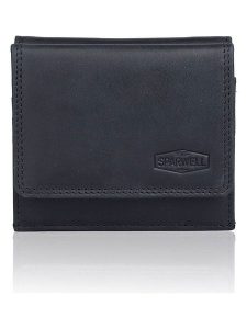 SPARWELL Skórzany portfel "Nakia" w kolorze czarnym - 10,5 x 9 x 2,5 cm rozmiar: onesize. Czarne portfele SPARWELL, bez wzorów, z materiału. Za 65,99 zł.