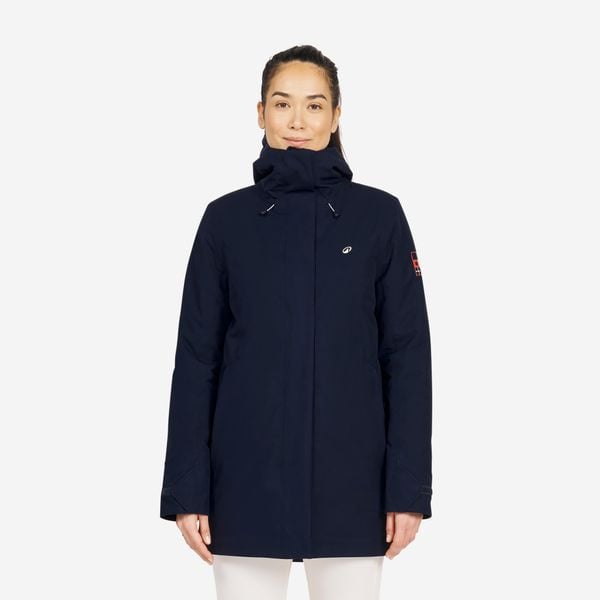 Ciepła kurtka żeglarska damska Tribord Sailing 500. Niebieskie kurtki TRIBORD, m, bez wzorów, z materiału, bez kaptura. Za 399,99 zł.