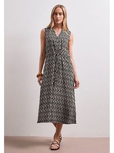 Street One Sukienka w kolorze antracytowym rozmiar: 36. Czarne sukienki Street One, bez wzorów, z wiskozy, street, bez kołnierzyka, bez ramiączek, midi. Za 209,95 zł.