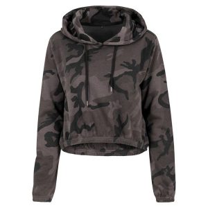 Damska Bluza Z Kapturem Camo. Zielone bluzy BUILD YOUR BRAND, m, bez wzorów, z kapturem. Za 163,99 zł.