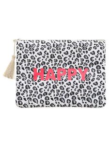 Zwillingsherz Kosmetyczka "Happy" w kolorze szarym - 24 x 18 cm rozmiar: onesize. Szare kosmetyczki Zwillingsherz, bez wzorów, z materiału. Za 83,95 zł.