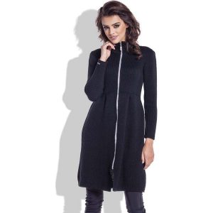 Czarny Kardigan na Suwak ze Stójką. Kardigany marki Molly.pl. Za 128,90 zł.