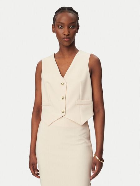 Rinascimento Kamizelka garniturowa CFC0128644003 Beżowy Regular Fit. Brązowe kamizelki Rinascimento, xl, bez wzorów, z syntetyku, bez kołnierzyka, bez ramiączek, bez kaptura. Za 399,99 zł.