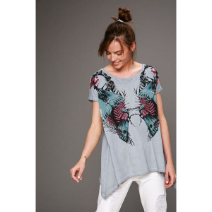 Medicine - Top Tattoo Konwent. Szare t-shirty marki MEDICINE, z nadrukiem, z bawełny, z łamanym kołnierzem, z krótkim rękawem. W wyprzedaży za 39,90 zł.