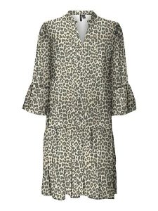 Vero Moda Sukienka w kolorze beżowo-brązowym rozmiar: XS. Brązowe sukienki Vero Moda, s, bez wzorów, z materiału, bez kołnierzyka, bez ramiączek, mini. Za 57,20 zł.