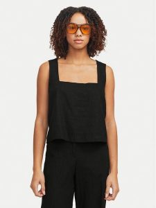 JJXX Top Breeze 12269734 Czarny Relaxed Fit. Czarne topy JJXX, s, bez wzorów, z wiskozy, bez kołnierzyka, bez ramiączek. Za 49,99 zł.