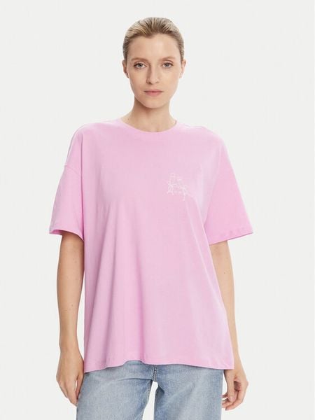 ONLY T-Shirt Vivvi 15346761 Różowy Regular Fit. Czerwone t-shirty ONLY, s, bez wzorów, z bawełny, bez kołnierzyka, bez ramiączek. Za 69,99 zł.