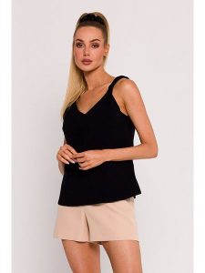Made of emotion Top w kolorze czarnym rozmiar: XL. Czarne topy Made Of Emotion, xl, bez wzorów, bez kołnierzyka, bez ramiączek. Za 188,85 zł.