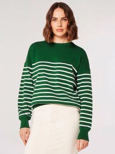 Apricot Sweter w kolorze zielono-białym rozmiar: XL. Zielone swetry oversize Apricot, xl, bez wzorów, bez ramiączek. Za 83,42 zł.