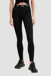GUESS Czarne damskie legginsy Alba, Rozmiar M. Czarne legginsy Guess, z aplikacjami, z materiału. Za 329,99 zł.