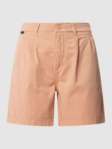 Pepe Jeans Szorty chino "Vania" - Regular fit - w kolorze łososiowym rozmiar: XS. Pomarańczowe szorty Pepe Jeans, z aplikacjami, z jeansu. Za 105,38 zł.