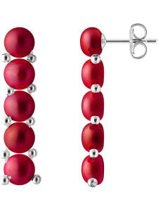 Pearl Addict Srebrne kolczyki-wkrętki z perłami rozmiar: onesize. Czerwone kolczyki Pearl Addict, z perłą, srebrne. Za 217,99 zł.