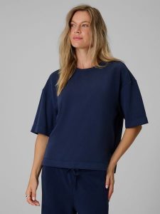 4F T-shirt loose z modalem damski - granatowy XL. Niebieskie t-shirty 4f, m, bez wzorów, z dzianiny, bez kołnierzyka, bez ramiączek. Za 89,99 zł.