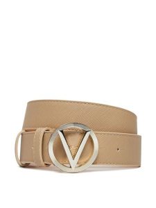 Valentino Pasek Damski Hampton VCS7VQ03SAF Beżowy. Brązowe paski Valentino, bez wzorów, ze skóry. Za 209,99 zł.