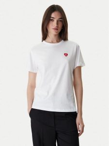 HUGO T-Shirt Damacia 50562145 Biały Regular Fit. Białe t-shirty Hugo, xl, bez wzorów, z bawełny, bez kołnierzyka, bez ramiączek. Za 279,99 zł.