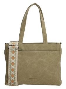 Beagles Shopper bag "Malaga" w kolorze oliwkowym - 31 x 24,5 x 10 cm rozmiar: onesize. Zielone shopper bag Beagles, bez wzorów, z materiału, na ramię, małe, bez dodatków. Za 100,99 zł.