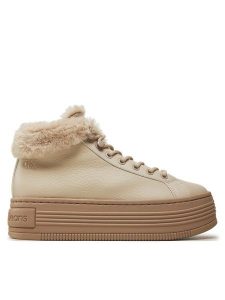 Calvin Klein Jeans Botki Bold Platf Low Laceup Mg YW0YW01590 Beżowy. Brązowe botki Calvin Klein Jeans, bez wzorów, z jeansu, bez obcasa, na płaskiej podeszwie, bez zapięcia. Za 559,99 zł.