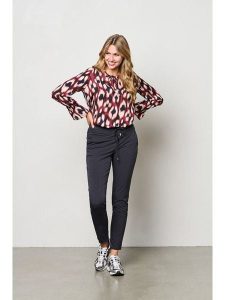 &Co Woman Bluzka "Melina" w kolorze bordowo-czarno-kremowym rozmiar: L. Czarne bluzki &Co Woman, l, bez wzorów, z wiskozy, bez kołnierzyka, bez ramiączek. Za 239,99 zł.