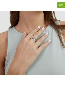 S.Oliver Pierścionki (4 szt.) z cyrkoniami rozmiar: 54. Szare pierścionki s.Oliver, z cyrkonią, ze stali. Za 121,99 zł.