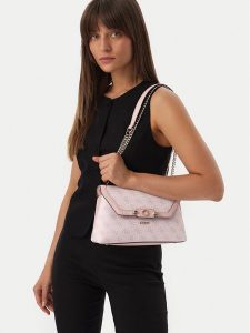 Guess Torebka Lindsey HWSG97 49210 Różowy jasny. Czerwone listonoszki Guess, z aplikacjami, ze skóry, bez dodatków. Za 525,99 zł.