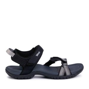 Sandały Teva. Czarne buty trekkingowe Teva, bez wzorów, bez obcasa, bez zapięcia. Za 259,99 zł.