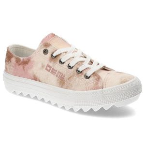 Beżowe Trampki Big Star Modne Buty Damskie. Brązowe trampki Big Star, bez wzorów, z materiału, bez zapięcia. Za 149,00 zł.