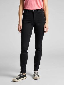 Lee Dżinsy - Slim fit - w kolorze czarnym rozmiar: W27/L33. Czarne jeansy Lee, z aplikacjami, z podwyższonym stanem. Za 122,96 zł.