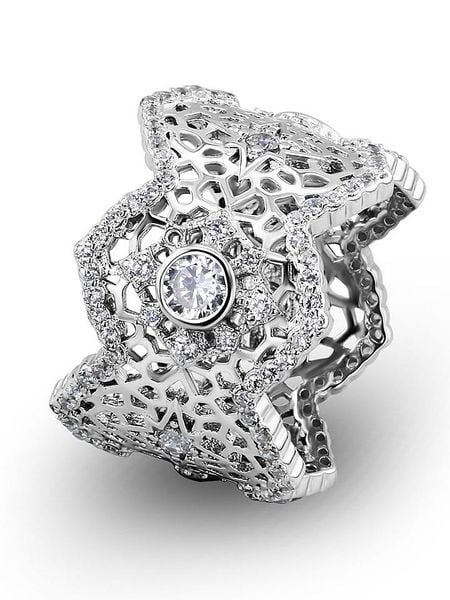 Eclat d'Argent Srebrny pierścionek z cyrkoniami rozmiar: 60. Szare pierścionki Eclat d'Argent, z cyrkonią, srebrne. Za 226,77 zł.