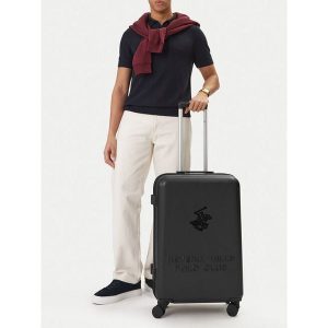 Walizka średnia Beverly Hills Polo Club. Czarne walizki Beverly Hills Polo Club, bez wzorów, średnie. Za 359,99 zł.