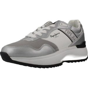 Buty PEPE JEANS KIMI MESH W Srebrny. Szare buty trekkingowe Pepe Jeans, z jeansu, bez zapięcia. Za 403,40 zł.