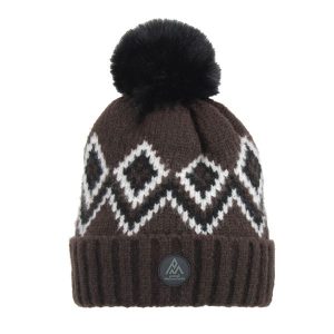 Czapka Peak Mountain Monceau. Brązowe czapki Peak Mountain, bez wzorów, sportowe. W wyprzedaży za 132,50 zł.