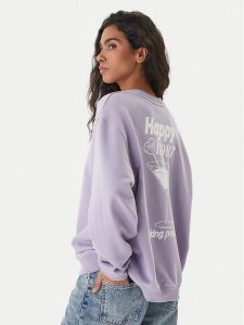 HUGO Bluza Classic 50560782 Fioletowy Relaxed Fit. Fioletowe bluzy Hugo, m, bez wzorów, z bawełny, bez kaptura. Za 381,99 zł.