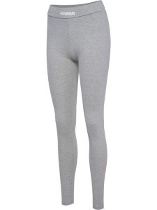 Damskie legginsy Hummel Elemental. Szare legginsy Hummel, bez wzorów, z bawełny, z podwyższonym stanem. Za 150,50 zł.