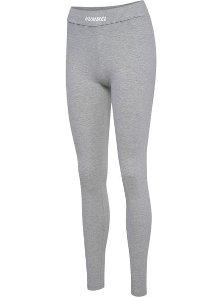 Damskie legginsy Hummel Elemental. Szare legginsy Hummel, bez wzorów, z bawełny, z podwyższonym stanem. Za 137,50 zł.