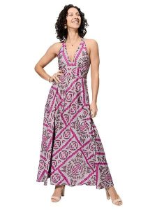 Aller Simplement Sukienka w kolorze fioletowym rozmiar: 34-40. Różowe sukienki Aller Simplement, bez wzorów, klasyczne, bez kołnierzyka, bez ramiączek, maxi. Za 65,99 zł.