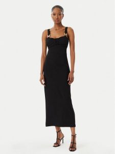 LOLA CASADEMUNT Sukienka koktajlowa MS2616048 Czarny Slim Fit. Czarne sukienki LOLA CASADEMUNT, m, bez wzorów, z syntetyku, wizytowe, bez kołnierzyka, bez ramiączek. Za 679,99 zł.