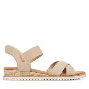 Sandały Skechers. Brązowe sandały Skechers, bez wzorów, bez obcasa, na płaskiej podeszwie, bez zapięcia. Za 289,99 zł.