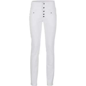 Spodnie twillowe ze stretchem. Czarne rurki bonprix. Za 117,99 zł.