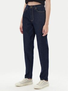 Guess Jeans Jeansy W4YA0D D5CC1 Granatowy Mom Fit. Niebieskie jeansy Guess Jeans, z aplikacjami, z bawełny. Za 289,99 zł.