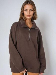 Weekday Bluza w kolorze ciemnobrązowym rozmiar: S. Brązowe bluzy Weekday, s, bez wzorów, bez kaptura. Za 79,03 zł.