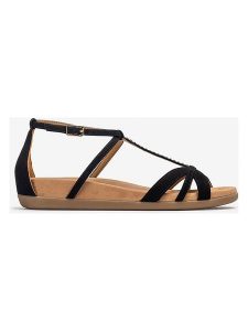 Unisa Skórzane sandały w kolorze czarnym rozmiar: 37. Czarne sandały Unisa, bez wzorów, z otwartym noskiem, bez obcasa, bez zapięcia. Za 217,99 zł.