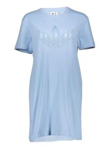Adidas Sukienka w kolorze błękitnym rozmiar: 36. Niebieskie sukienki ADIDAS, z aplikacjami, z bawełny, bez kołnierzyka, bez ramiączek, mini. Za 100,99 zł.
