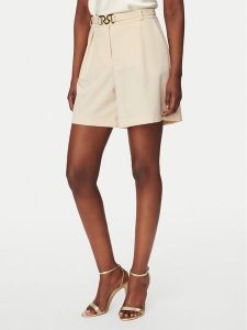 Rinascimento Szorty materiałowe CFC0127761003 Beżowy Regular Fit. Brązowe szorty Rinascimento, bez wzorów, z materiału. Za 459,99 zł.