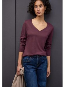 Street One Koszulka w kolorze fioletowym rozmiar: 40. Różowe bluzki Street One, bez wzorów, z bawełny, street, bez kołnierzyka, bez ramiączek. Za 78,28 zł.